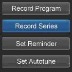 If you choose to record a program that is part of a regular series, you will be offered the option to record the series.