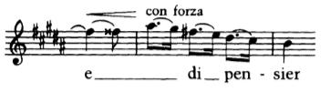 (Woman is fickle) The selection as it appears in the score is seen in the next example.