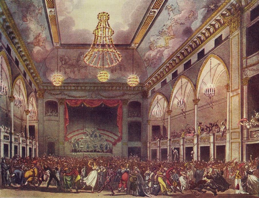 5 Masquerade at the Pantheon Theatre; aquatint after Thomas Rowlandson, published in R.