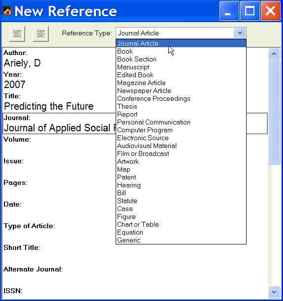 Select references in your Endnote Library 2.