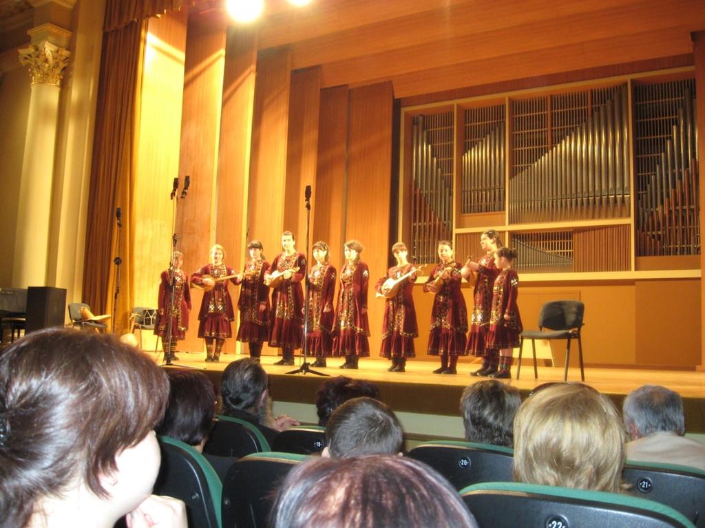 2.3. A girls' choir accompanied by changuri at the Conservatory. The institutions where folk music is maintained are generally supported by the state or by private patrons.