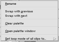 Practical Use of the PR-80 Making the Palette Settings You can make the Loop mode settings for all of the clips in a palette simultaneously.