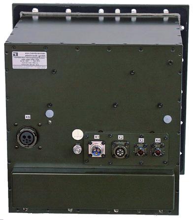 Rear View: Box with 80 A power-connector (left) and signal connectors Power Box Mxx *) For direct assembling in car bodies (standard box system ) Optional Signals: Alarm Power ok Battery low Power