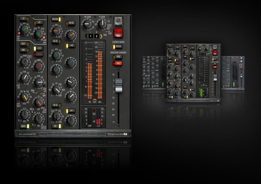 bx_console N bx_console N is part of the growing line of Brainworx TMT console emulation plugins. More details on our patent-pending TMT (Tolerance Modeling Technology) inside this manual.