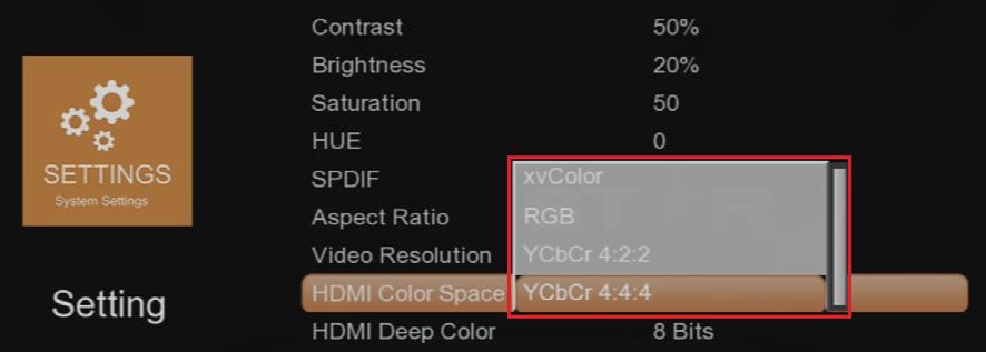 Settings Press HOME button from RCU Settings - Display Setting Video Resolution To set the HD video resolution from product to TV.