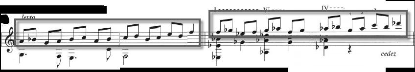 1-16) displays the first theme interpolated by musical interruptions -- notes placed between the theme and its repetition.