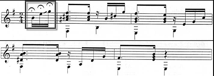 77 Musical Example 5.27 Choros no. 1 by Heitor Villa-lobos (mm. 1-4) Musical Example 5.