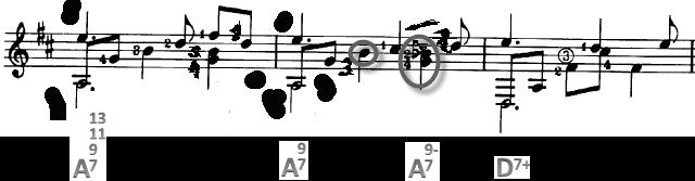 98 Clichés in chromaticism of added notes such as a major ninth becoming a minor ninth, or a major thirteenth becoming a minor thirteenth can be noted in Musical Example 7.