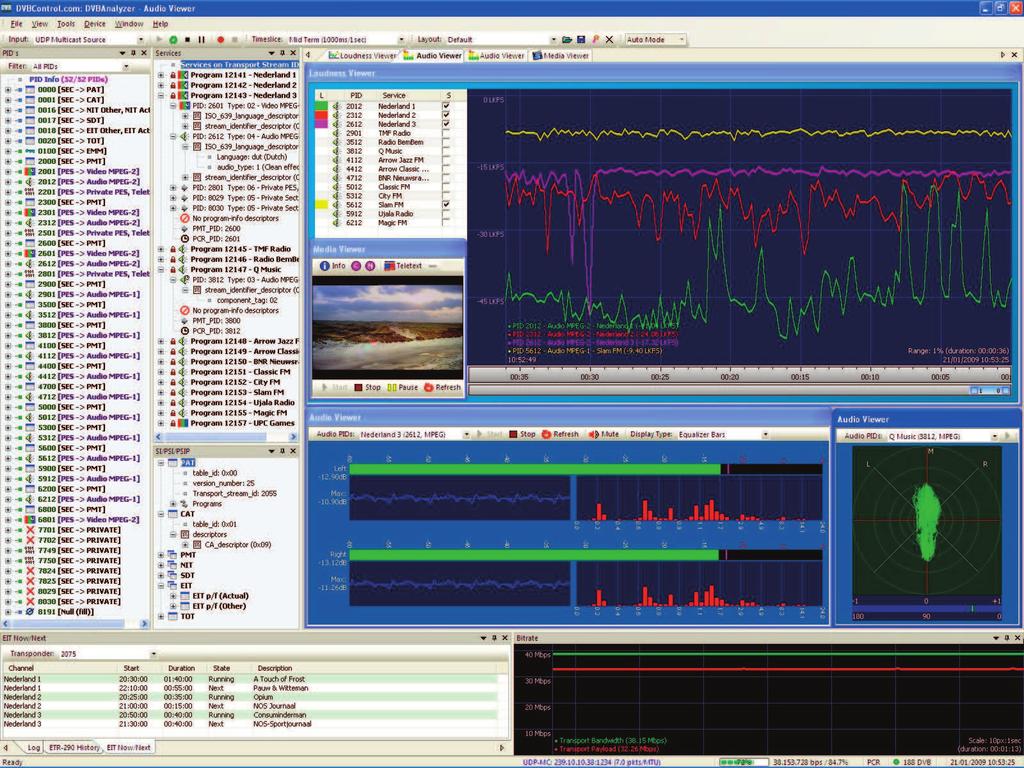 Intuiive tools that enables you to Control DVB! DVBAnalyzer enables powerful monitoring and analyzing of all aspects of DVB/ATSC Transport Streams.