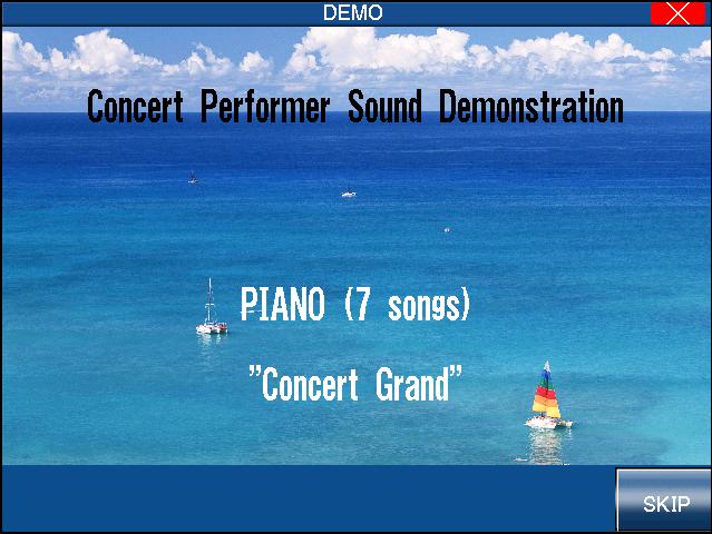 15 2. Listening to the Piano 1) Demonstrations The Concert Performer features a variety of built-in Demonstration songs that really show off the musical potential of the instrument.
