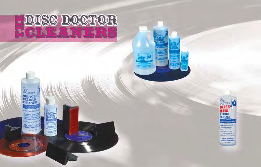 for LPs & 45s, Shellac & Plastic 78s, Edison Diamond Discs, Acetates & Lacquers DISC DOCTOR Miracle Record Cleaning Kits Kits contain a pair of 12 (Type A) brushes with spare pads plus fluid.