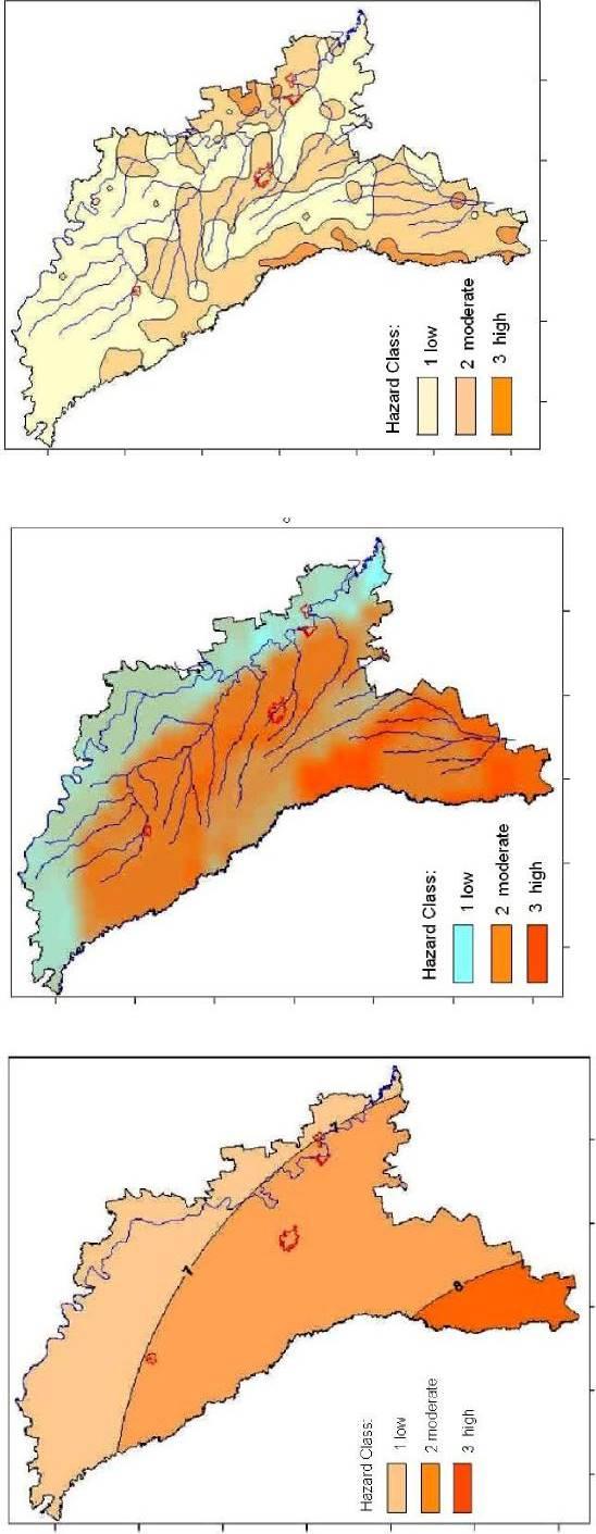 Figura I.26. Intensitati macroseismice asteptate (MSK) datorate sursei seismice subcrustale Vrancea pentru o perioada medie de recurenta de 50 ani. Figura I.27.
