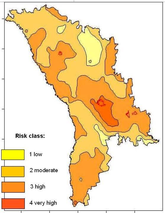 Figura I.32. Distribuţia riscului seismic relativ în Republica Moldova. Figura I.33.