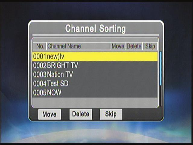 The channel manager screen will appear as shown in the illustration. 2 Scroll up/down the channel list. Press the [OK] button to enter the editing menu for the chosen channel.