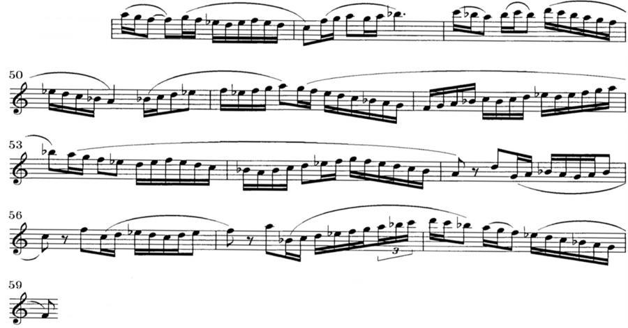Example 3.9: Concerto no. 1, mvmt. 3, Solo Trumpet, mm. 46 58 * World copyright 1991 by Editions BIM (Jean-Pierre Mathez) - ref. BIM TP48.