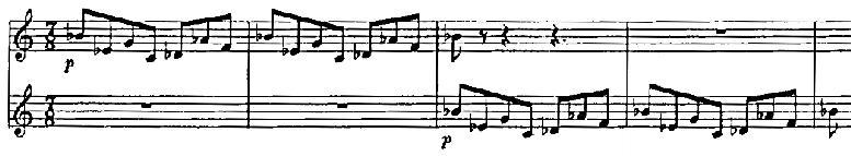 pattern. The performer should listen for the rhythmic ostinato (Example 5.4) because the ostinato figure acts as a metronome for the performer.