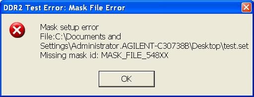 Figure 106 Selecting Mask File for Eye Diagram Tests Attempt to load an invalid test mask will prompt you with the