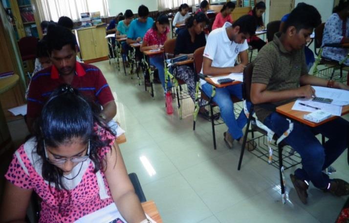 Students participating at the CPT Mock Test for June 2017 Exam held at Goa Branch Premises, on