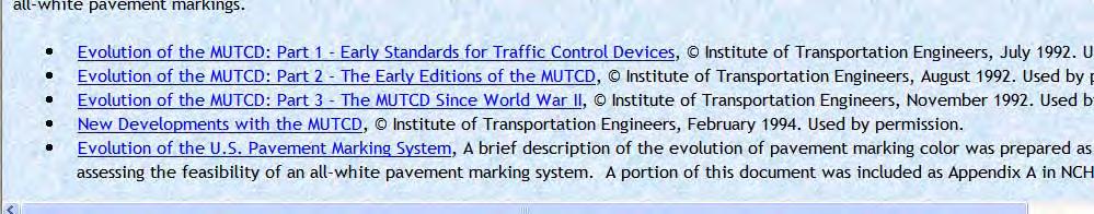 select MUTCD link MUTCD history