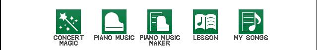17 2) Playing Piano Music The Concert Performer has over seven hours of prerecorded Piano Music available for your listening pleasure.