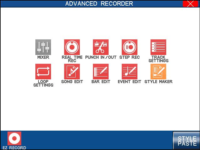 44 2) Advanced Recording The Advanced Recorder is a full featured sixteen track MIDI recorder that includes many of the same professional features found on dedicated MIDI sequencing (recording)
