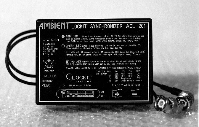 CLOCKIT TIMECODE PRODUCTS BY AMBIENT Pictured on the right is the ACD 301 slate that displays 23.97 as well as 29.97 and PAL. by the new 202T.