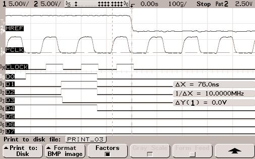 First, we captured the important signals with the mixed signal oscilloscope, and then imported the waveform data into a Microsoft Excel spreadsheet on our PC.