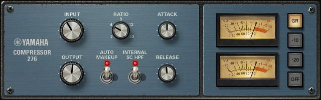 Compressor 276 Compressor 276 Compressor 276 emulates the characteristics of analog compressors that are used as standard effects in recording studios.
