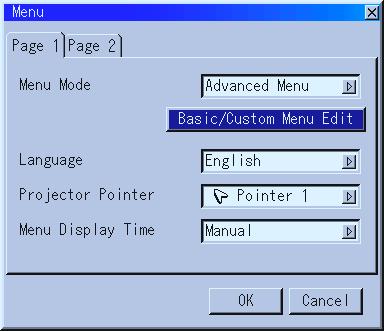 Using the Menus NOTE: The on-screen menu may not be displayed correctly while interlaced motion video image is projected. 1.