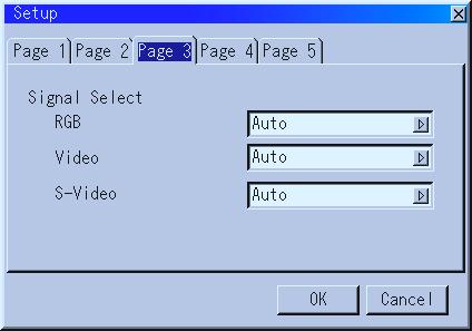 .. "Fast", "Medium" or "Slow" [Page 3] Signal Select [Page 2] PC Card Viewer Options Show Folder List: If this option is checked, when PC Card Viewer input is selected on the projector, the folder