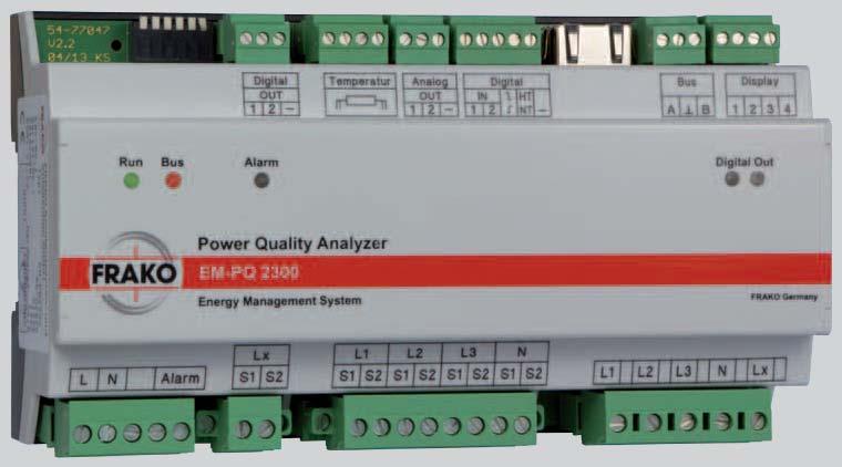 Mains Monitoring Mains Analysis Devices for DIN rail mounting EM-PQ 2300 Power Quality Analyzer The power quality of electrical supply networks is of ever increasing importance for the operational