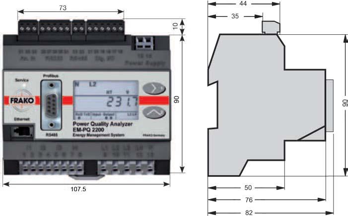 Mains Monitoring Mains Analysis Devices for DIN rail mounting Dimensions All