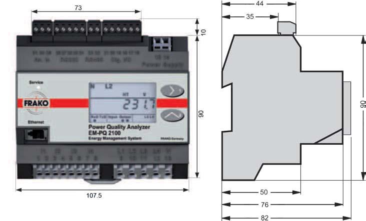 Mains Monitoring Mains Analysis Devices for DIN rail mounting Dimensions All
