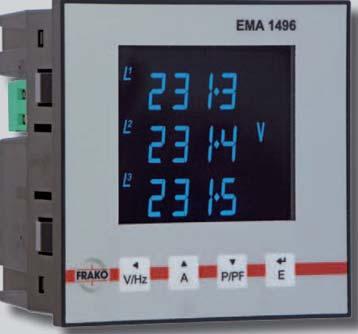 Mains Monitoring Mains Monitoring Instruments EMA 1496 Mains Monitoring Instrument ters, the unit requires voltage and current inputs in addition to the supply required to power the unit.