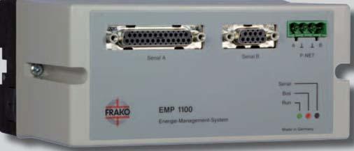 Description Data from any device connected to the FRAKO Starkstombus can be transmitted to external systems Serial interface A (standardized): 3964R protocol, RK512 interpreter Serial interface B: