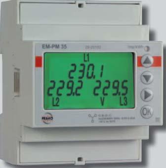 Cost Allocation / Cost Center Acquisition Energy Meter for measurement via Current Transformers (CT) EM-PM 35 Energy Meter Three-phase, four-wire measuring technique for electrical measurements in