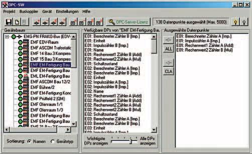 Software EMG-OPC-Server EMG-OPC-Server Software interface with the current OPC server.