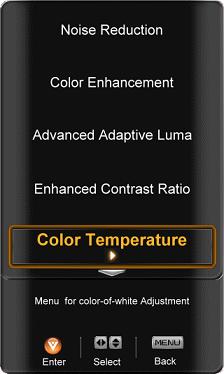 Advanced Adaptive Luma Press the button to highlight Advanced Adaptive Luma.
