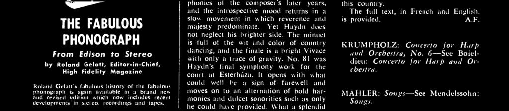 Salt Lake Symphonic Choir; Utah Symphony Orchestra, Maurice Abravanel, cond. VANGUARD VRS 1139. LP. $4.79. VANGUARD VSD 71139. SD. $5.79. In 1921.