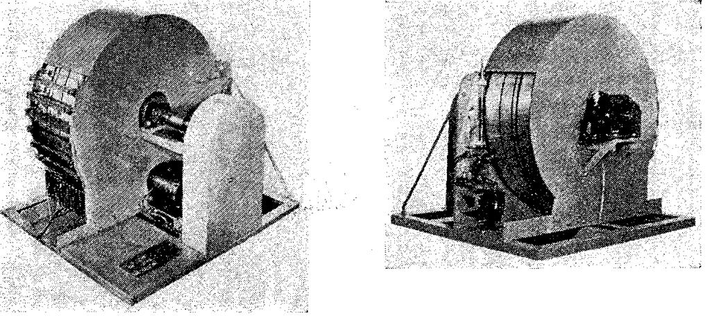 Fig. 4 View of drum assembly showing head supports. Fig. 5 Drum assembly View showing intermittent advancing mechanism.