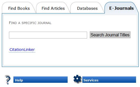Introduction to the Tabs E-Journals: Use this tab if you want to know whether Bethel has access to a journal title.