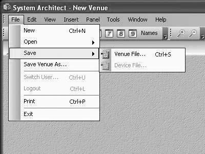 Many of these features can be found as elements within pull-down menus on the Windows Menu of the Venue View. Other features can be found by right-clicking on the units within the Venue View.