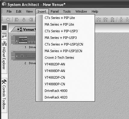 DriveRack GUI Software Software OverviewOperation Section 4 Properties are all of the user-defined display options for any venue view, device, custom control panel, or controls in System Architect.