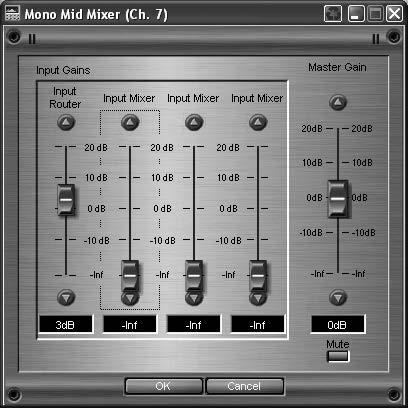 DriveRack Detailed Parameters Section 6 6.6 - Output Mixer Each output DSP channel can be configured with either a Mixer or Router.