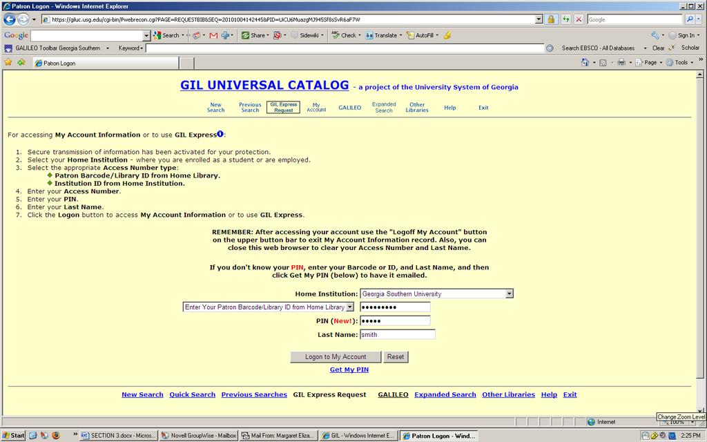 Through the GIL Universal Catalog, you are now able to borrow books from any library within the University System of Georgia, almost as easily as you can borrow books from our own library!