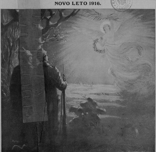 5.2 DRAWINGS Image 5.6: Guarding angel Source: Tedenske slike (1916, 1). Image 5.7: Gorica under fire Source: Tedenske slike (1916, 5).