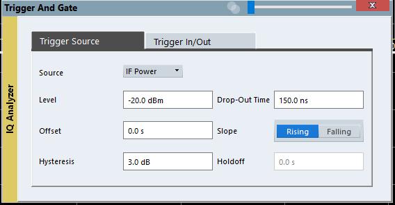 Configure the trigger setting as shown below Perform Data Capture in the IQ Analyzer of the VSE Moreover,