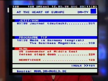 The display of Teletext is based on transmitted data using the EBU teletext specification and DVB Bitmap. It is available only when the current channel carries teletext service data.