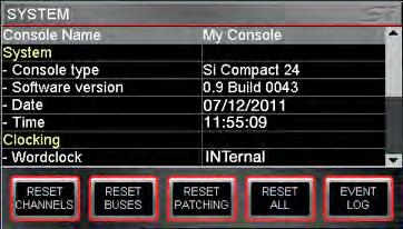 RESET CONFIG: Clears the console database of any option cards or external I/O systems that may have been attached to the console.