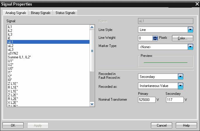 Fault Records 3.2 Fault record settings If both functions are deactivated, you can move the cursor continuously along the time axis. 3.2.4 Placing markers When analyzing a fault record, it is often useful to highlight signals by means of graphical symbols.
